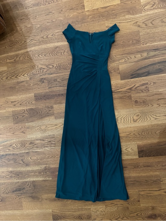 Xscape Dresses & Skirts - Xscape Elegant Off-Shoulder Teal Evening Gown